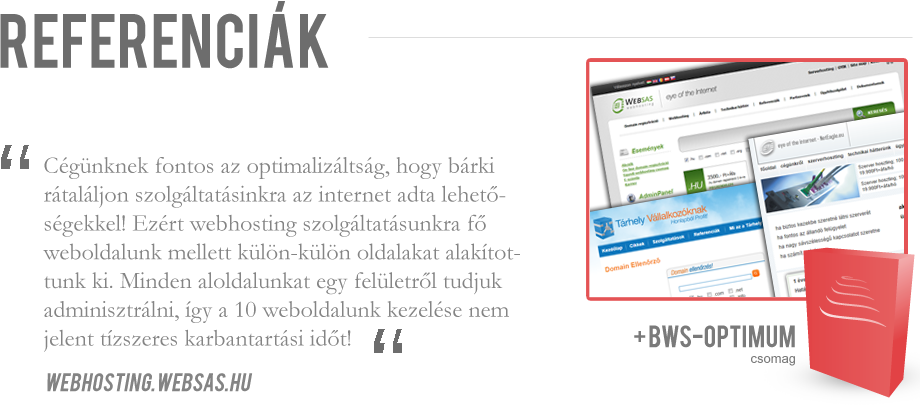 BWS OPTIMUM weboldalkészítés - Keresőoptimalizáló aloldalak, Aktív szolgáltatói támogatás, Keresőoptimalizált megjelenítés